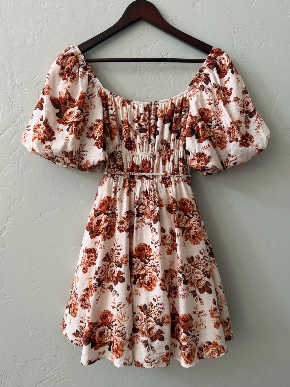 Altar'd State MINLYN Floral Puff Sleeve Mini Dress Size S Cottagecore Coquette - Picture 2 of 13